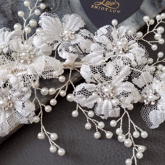 Bride Headpiece Hairpiece Large Lace Floral Bridal main image 6